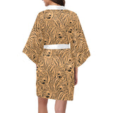 Bengal tigers pattern Women's Short Kimono Robe