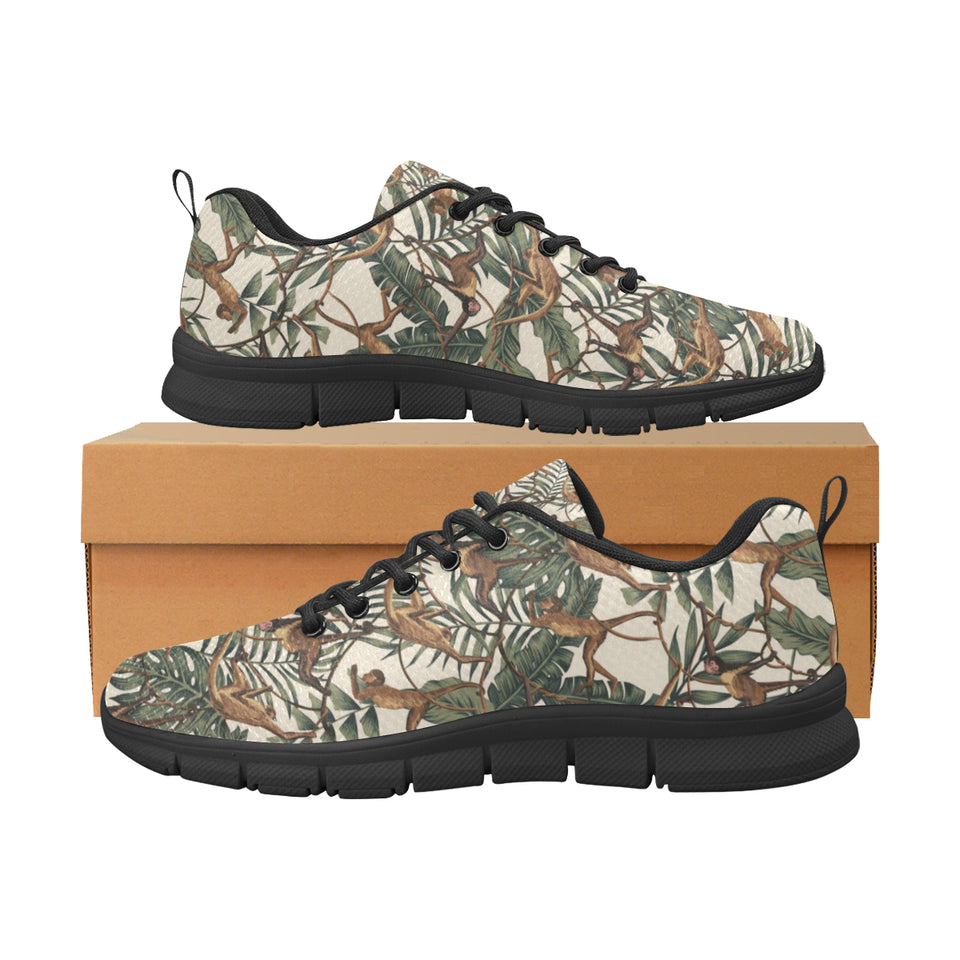 Monkey tropical leaves background Women's Sneaker Shoes
