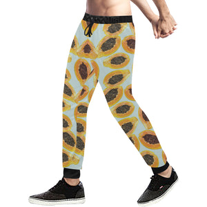 Watercolor papaya pattern Unisex Casual Sweatpants