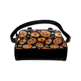 Pumpkin flowers spiderweb Halloween theme Shoulder Handbag