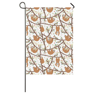 Sloths hanging on the tree pattern House Flag Garden Flag