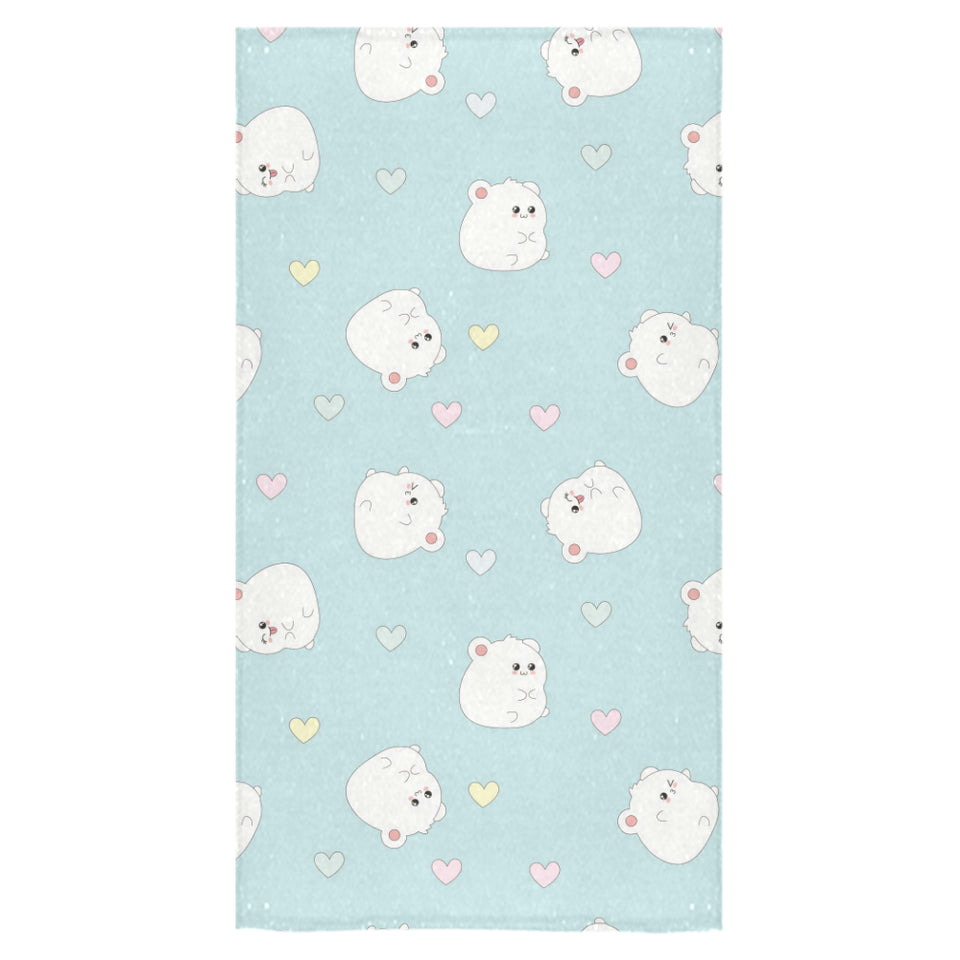 White cute hamsters heart pattern Bath Towel