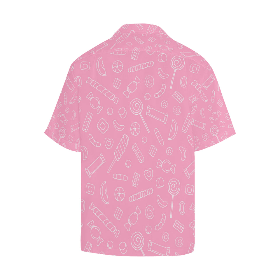 Sweet candy pink background Men's All Over Print Hawaiian Shirt