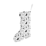 Crows floral wreath rabbit pattern Christmas Stocking