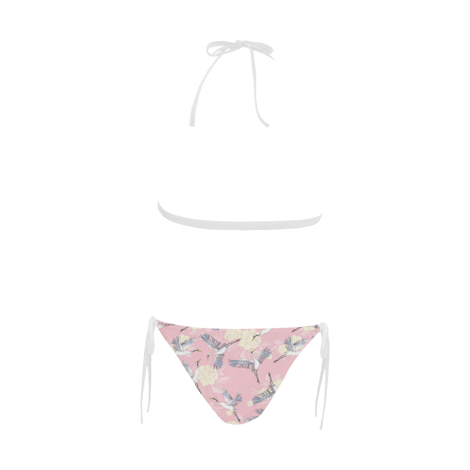 Japanese crane rose pattern Sexy Bikinis Two-Piece Swimsuits
