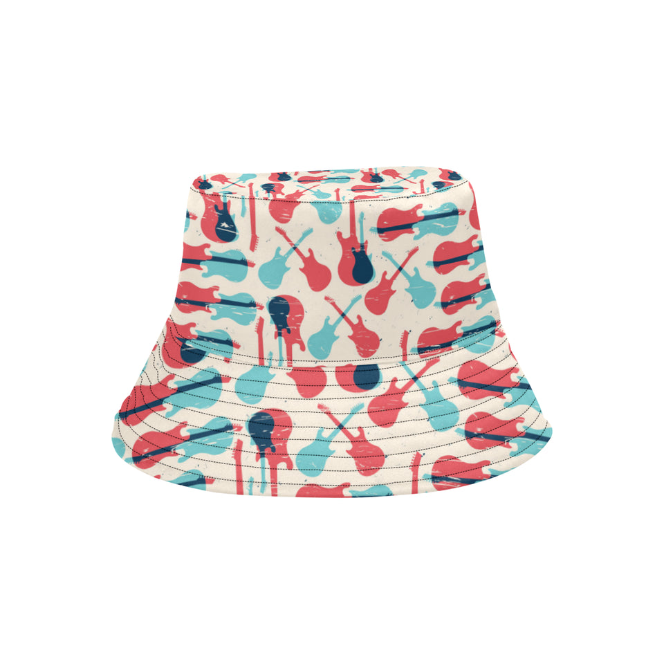 Red Blue guitar pattern Unisex Bucket Hat