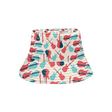 Red Blue guitar pattern Unisex Bucket Hat