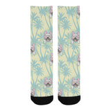 French bulldog hawaii blackground Crew Socks