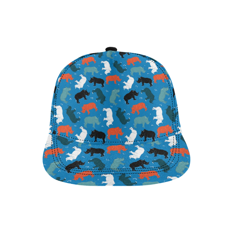 Colorful rhino pattern All Over Print Snapback Cap