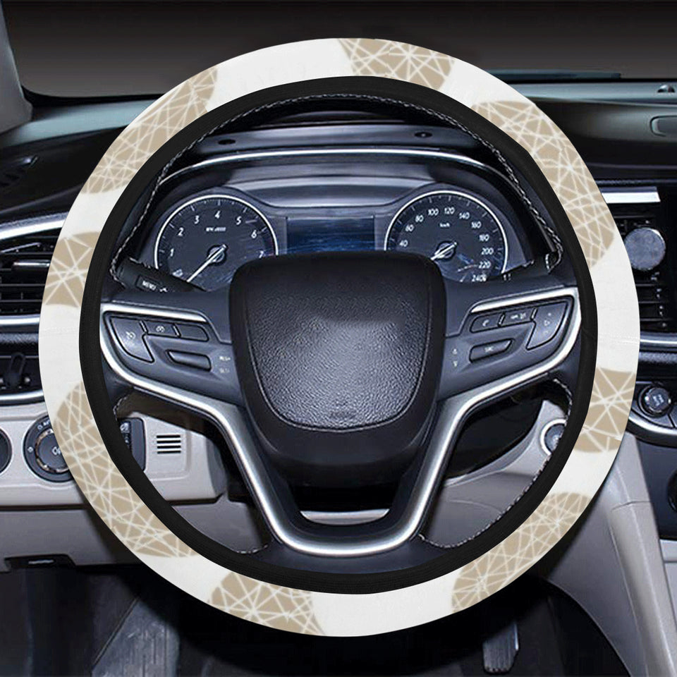 Cool gold moon abstract pattern Car Steering Wheel Cover