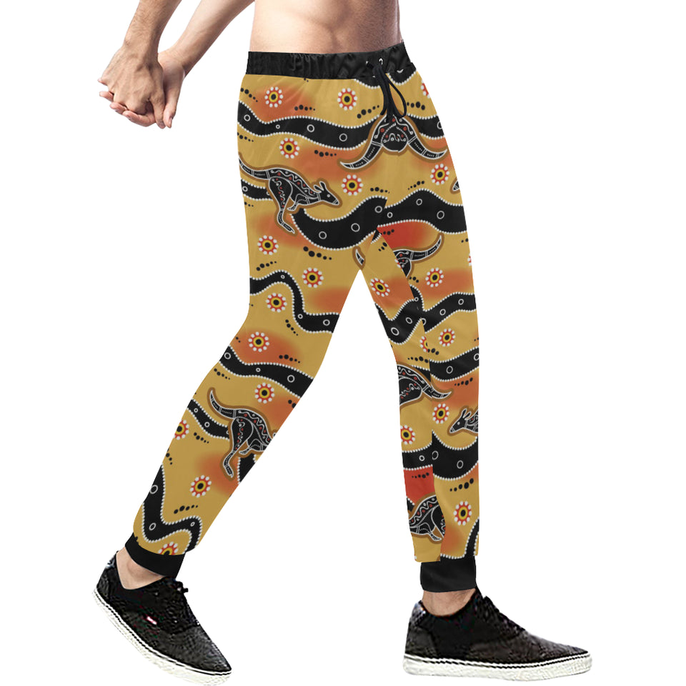 Kangaroo Australian aboriginal art pattern Unisex Casual Sweatpants