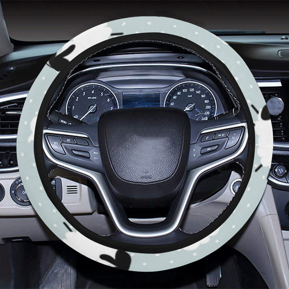 Sheep polka dot cloud pattern Car Steering Wheel Cover