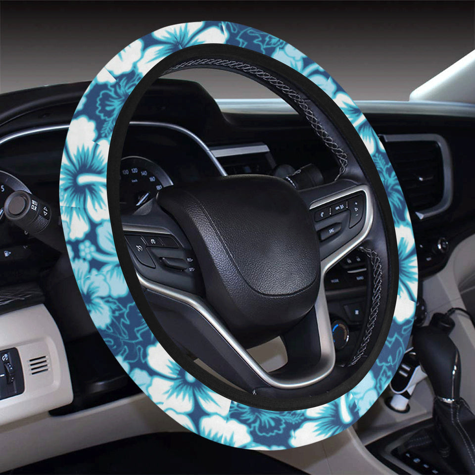 Hibiscus Pattern Print Design 03 Car Steering Wheel Cover