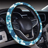 Hibiscus Pattern Print Design 03 Car Steering Wheel Cover