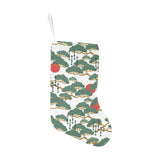 Bonsai red sun japanese pattern Christmas Stocking