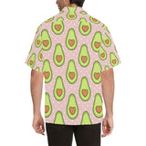 Avocado heart pink background Men's All Over Print Hawaiian Shirt