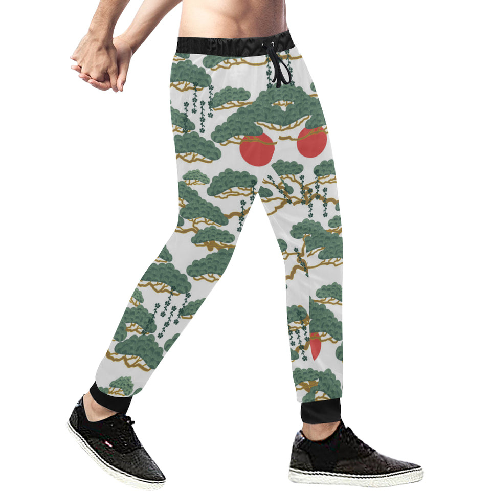 Bonsai red sun japanese pattern Unisex Casual Sweatpants