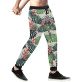heliconia flowers, palm and monstera leaves Unisex Casual Sweatpants
