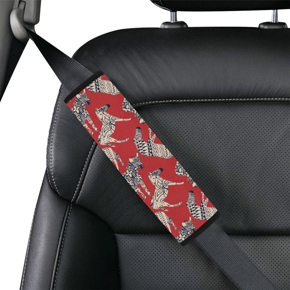 Zebra abstract red background Car Seat Belt Cover