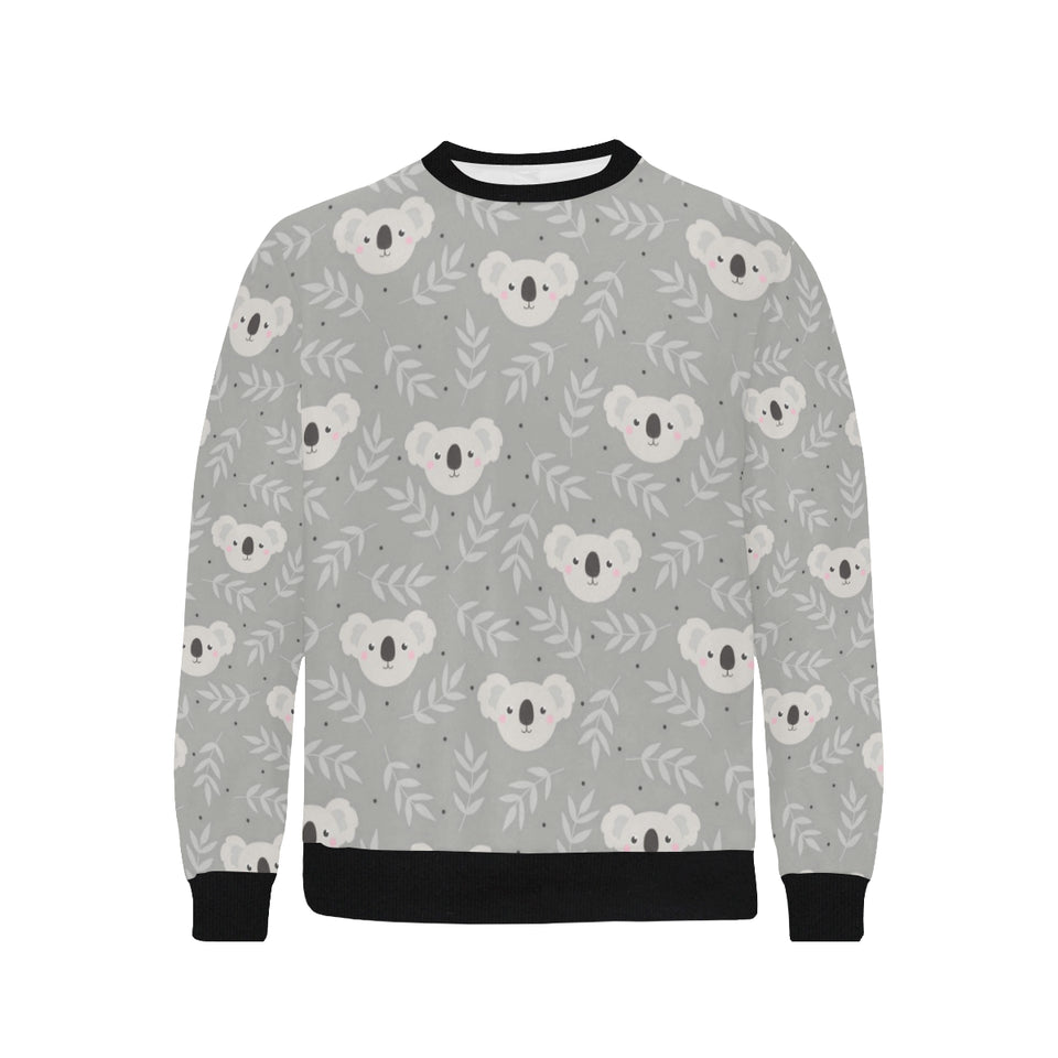 Cute koala leaves pattern Men's Crew Neck Sweatshirt