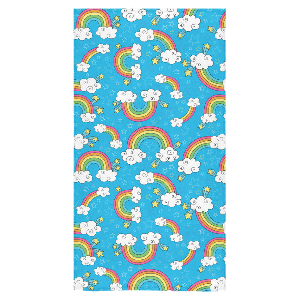 Rainbows Sky Clouds Pattern Bath Towel
