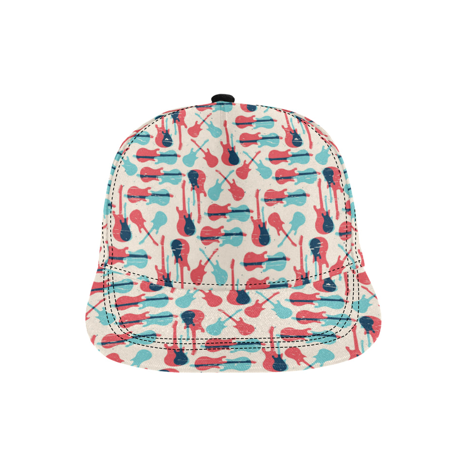 Red Blue guitar pattern All Over Print Snapback Cap