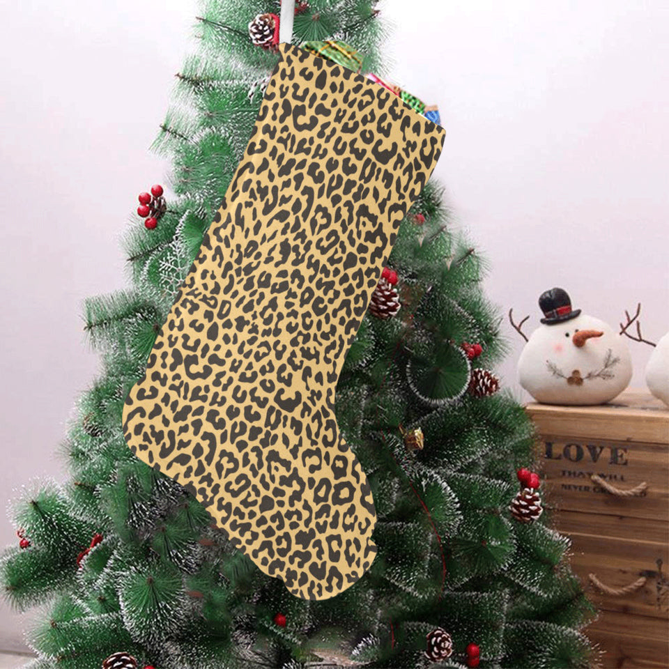 Leopard skin print Christmas Stocking