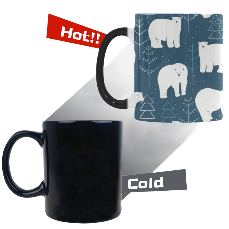 polar bear mother her child pattern Morphing Mug Heat Changing Mug