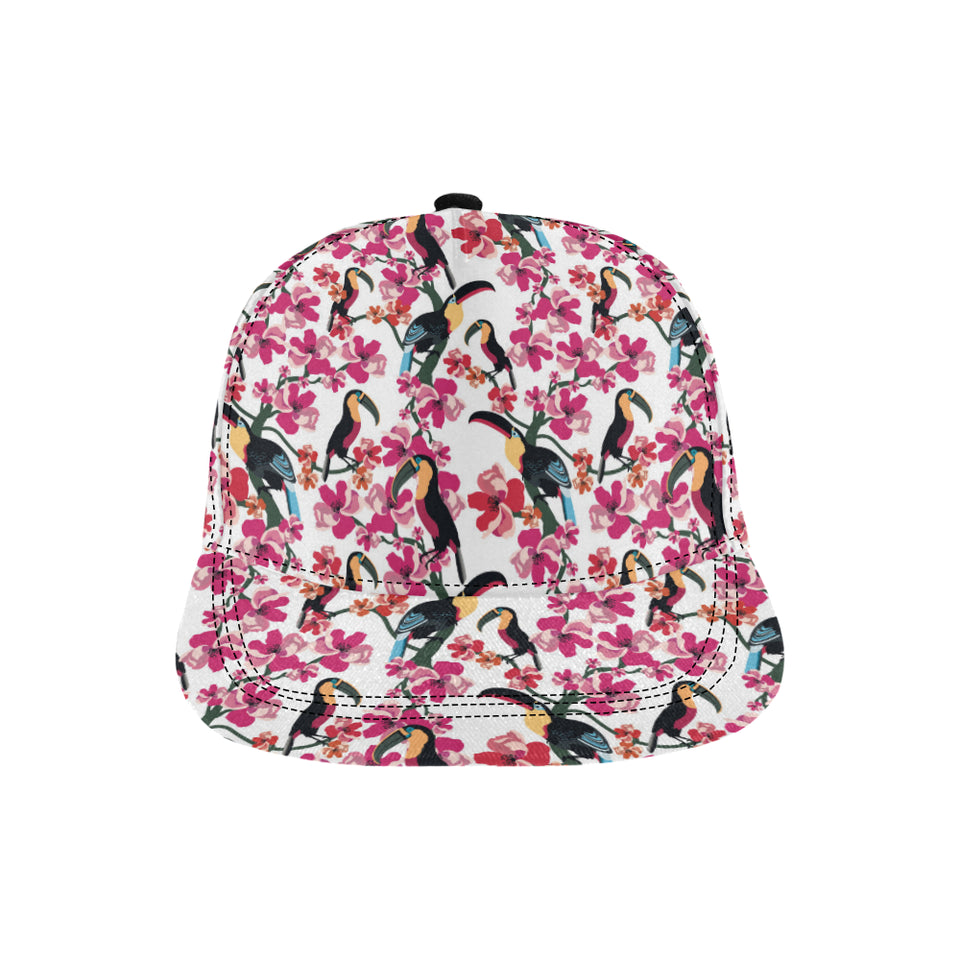 Toucan flower design pattern All Over Print Snapback Cap