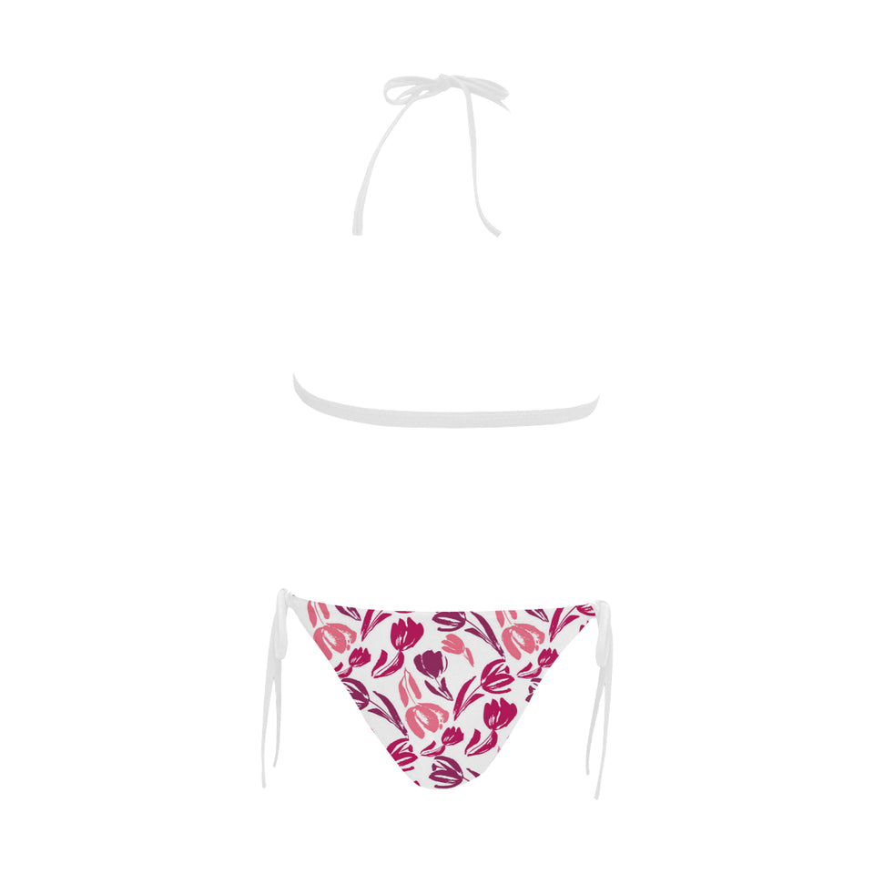 pink sketch tulip pattern Sexy Bikinis Two-Piece Swimsuits
