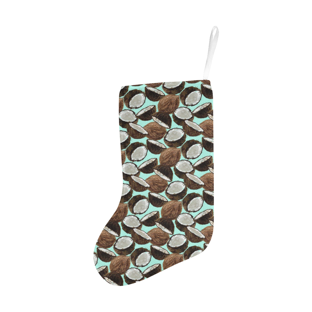 Coconut Pattern Print Design 03 Christmas Stocking