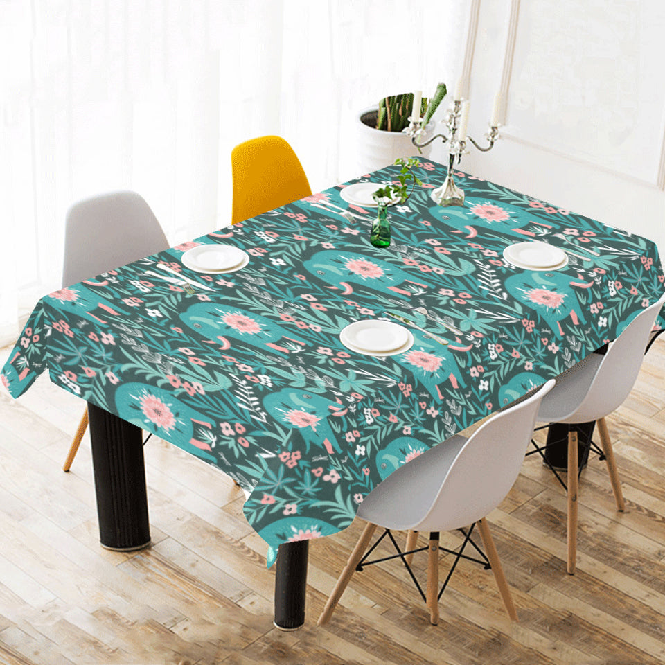 Elephants jungle pattern Tablecloth