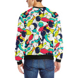 watercolor bowling ball pins Men's Crew Neck Sweatshirt