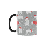Cute polar bear christmas snow pattern Morphing Mug Heat Changing Mug