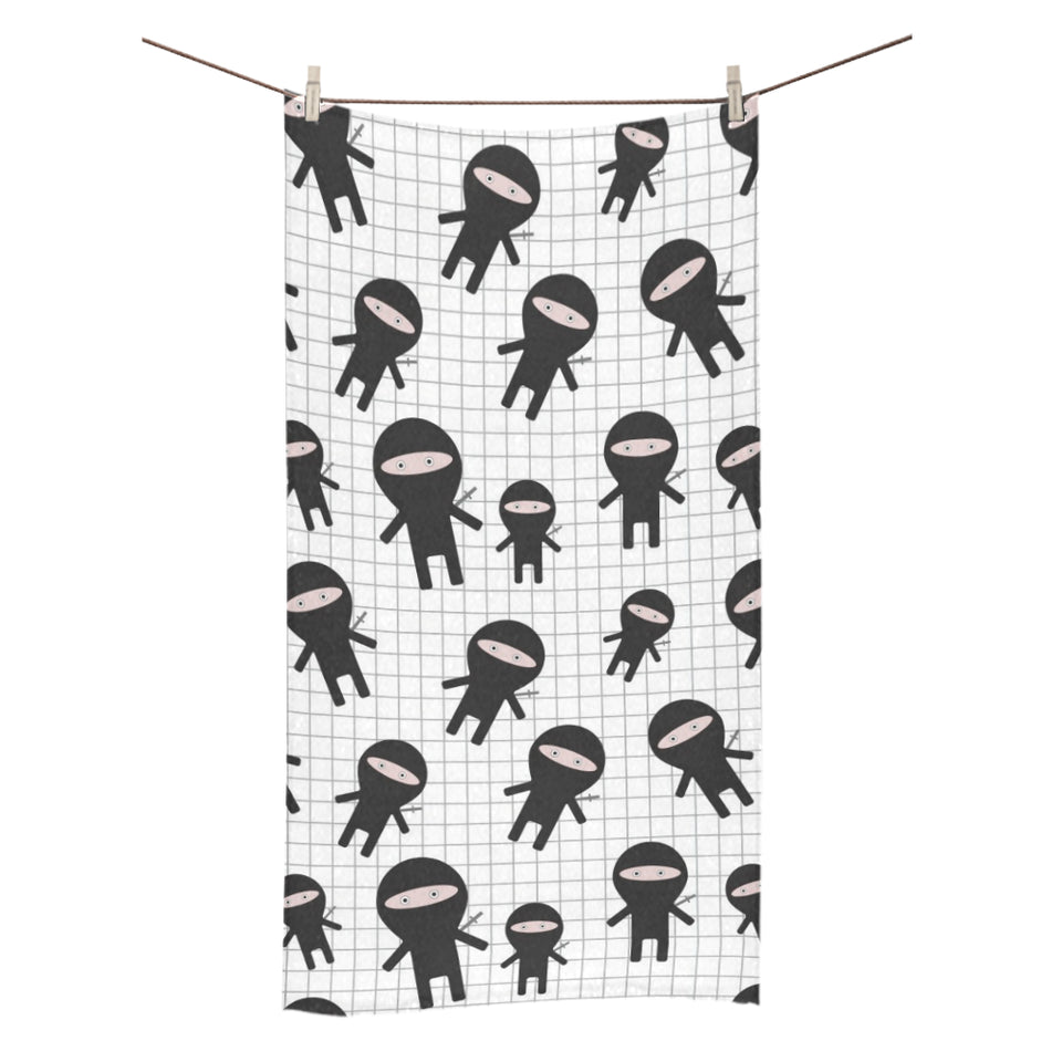 Ninja pattern plaid background Bath Towel