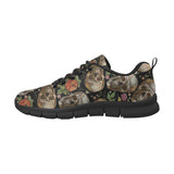 Skull rose humming bird flower pattern Women's Sneaker Shoes