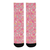 Pink donut glaze candy pattern Crew Socks