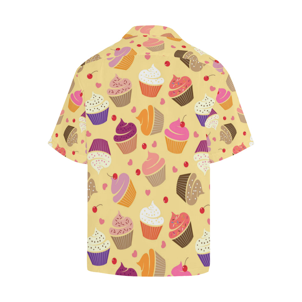 cake cupcake heart cherry pattern Men's All Over Print Hawaiian Shirt