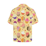 cake cupcake heart cherry pattern Men's All Over Print Hawaiian Shirt