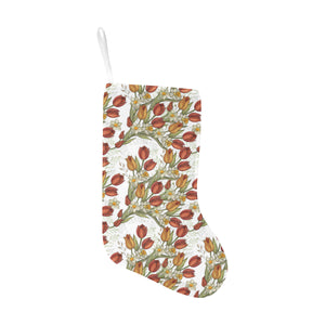 Red tulips and daffodils pattern Christmas Stocking