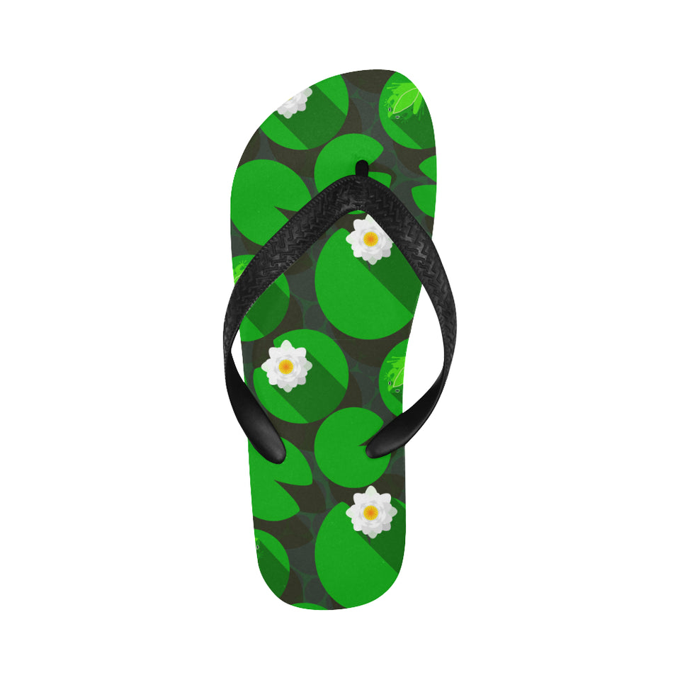 Frog waterlily pattern Unisex Flip Flops