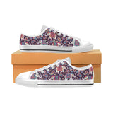 Elephant indian style ornament pattern Men's Low Top Shoes White