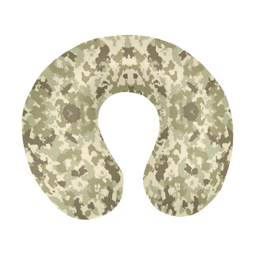 Light Green camouflage pattern U-Shaped Travel Neck Pillow