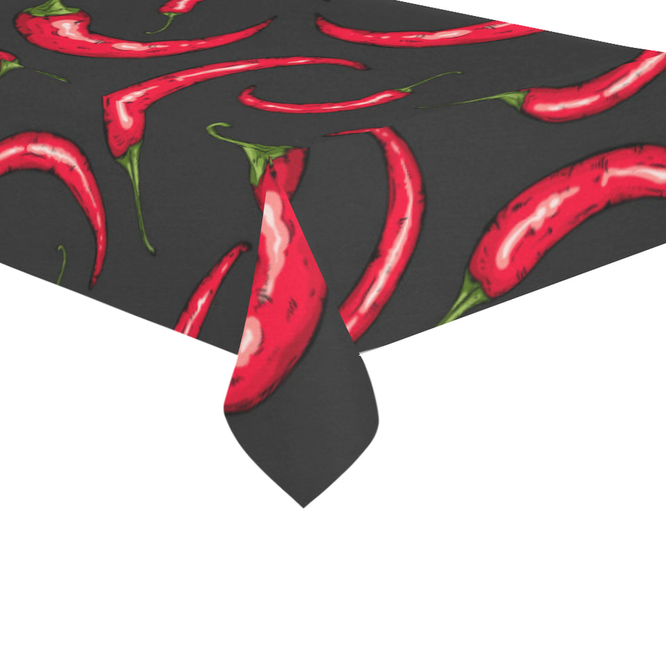 Chili peppers pattern black background Tablecloth