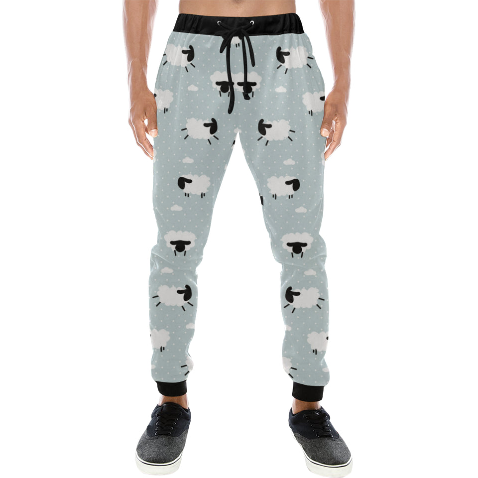 Sheep polka dot cloud pattern Unisex Casual Sweatpants