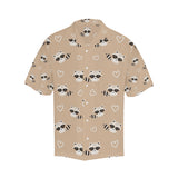 Cute raccoon heart pattern Men's All Over Print Hawaiian Shirt