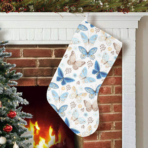 blue butterfly pattern Christmas Stocking