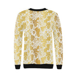 Gold grape pattern Women's Crew Neck Sweatshirt