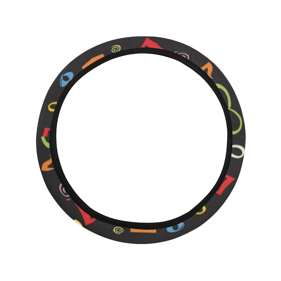 Music Notes Pattern Print Design 02 Car Steering Wheel Cover