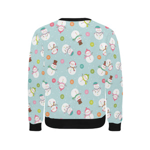 Cute snowman snowflake pattern Men's Crew Neck Sweatshirt